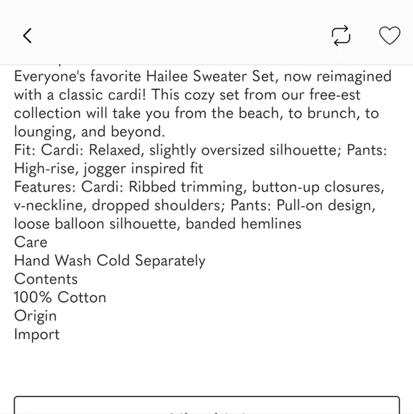 NWOT FREE PEOPLE BEACH HAILEE CARDI SET IN BALSAM   ,SZ:LARGE - Picture 4 of 11